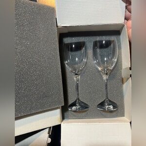 NIB 8 Orrefors Vintage Illusion Crystal Wine Glasses - Nils Landberg. Pristine.